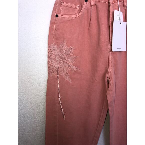 Free People v. Sandrine Rose Wide Leg High Rise Embroidered Pink Pants - 26 - Picture 3 of 10
